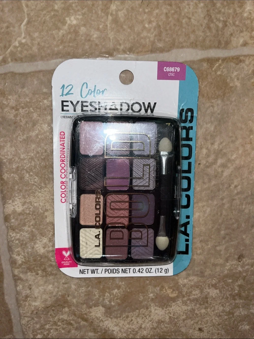 NWT L.A. Colors 12-Color Eyeshadow Palette - Purple, Pink, Taupe